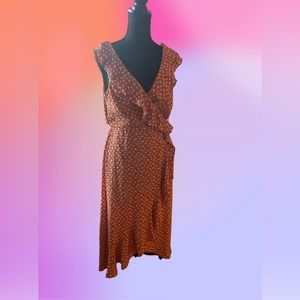 Romantic boutique burnt orange floral dress